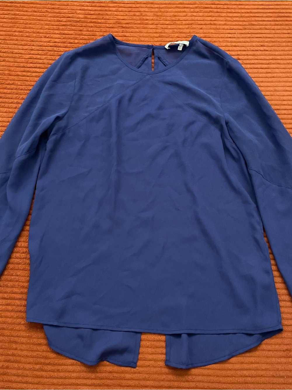 1.STATE Women's Long-Sleeve Blue Blouse size S